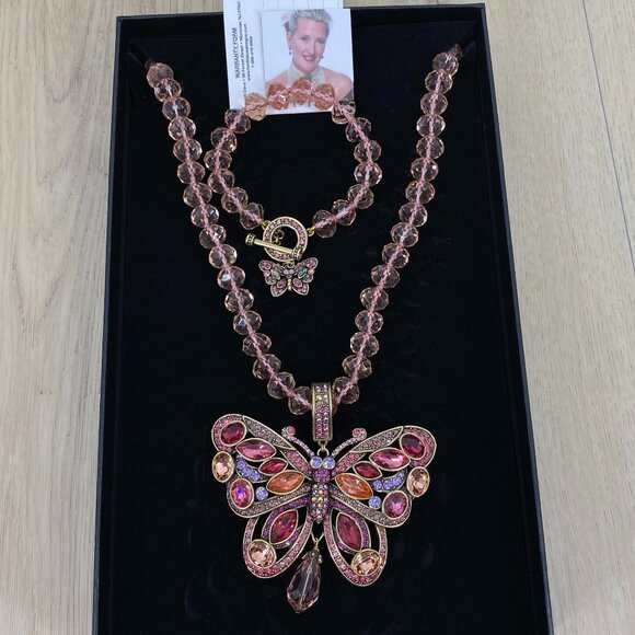 Heidi Daus Jewelry - Heidi Daus Monarch Butterfly Necklace Pendant Bracelet set